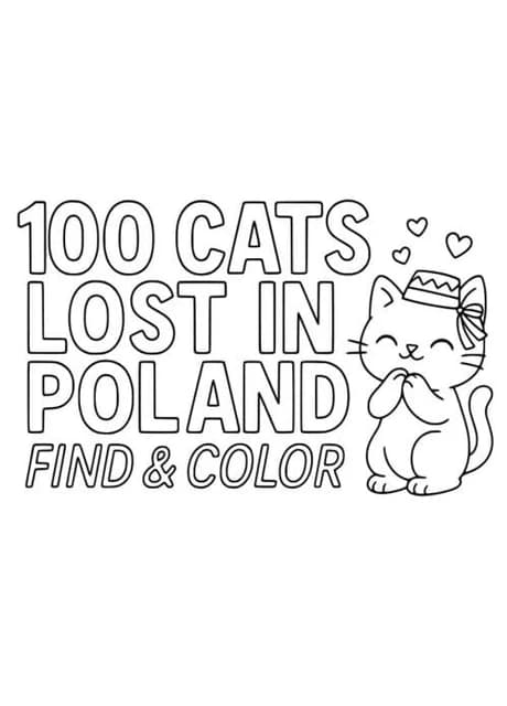 100 Cats Lost in Poland Find & Color
