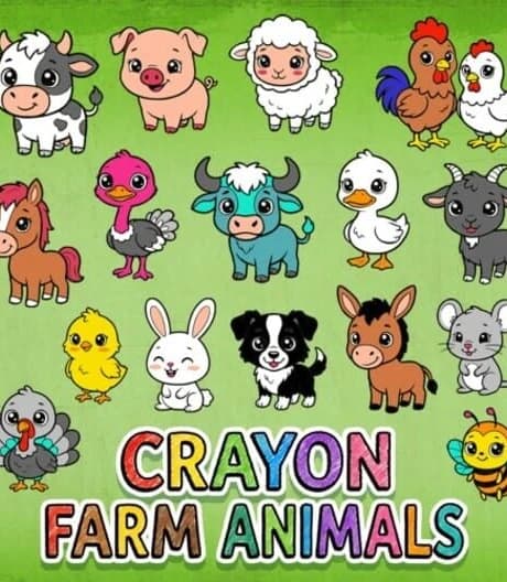 Crayon Farm Animals