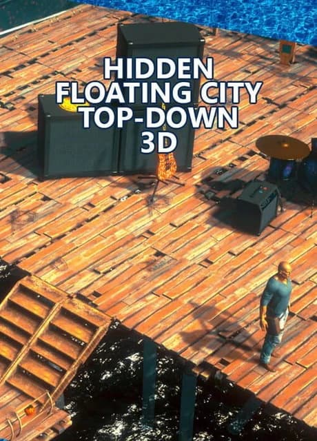 Hidden Floating City Top-Down 3D