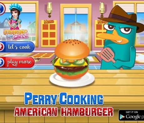 Perry Cooking American Hamburger