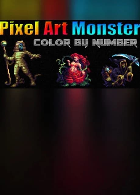 Pixel Art Monster: Color by Number