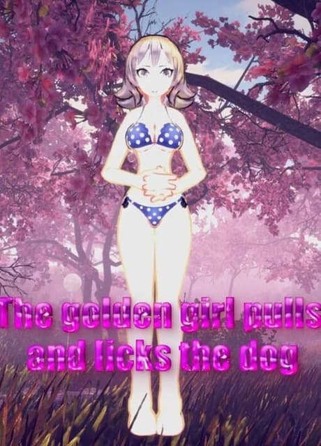 The Golden Girl Pulls and Licks the Dog
