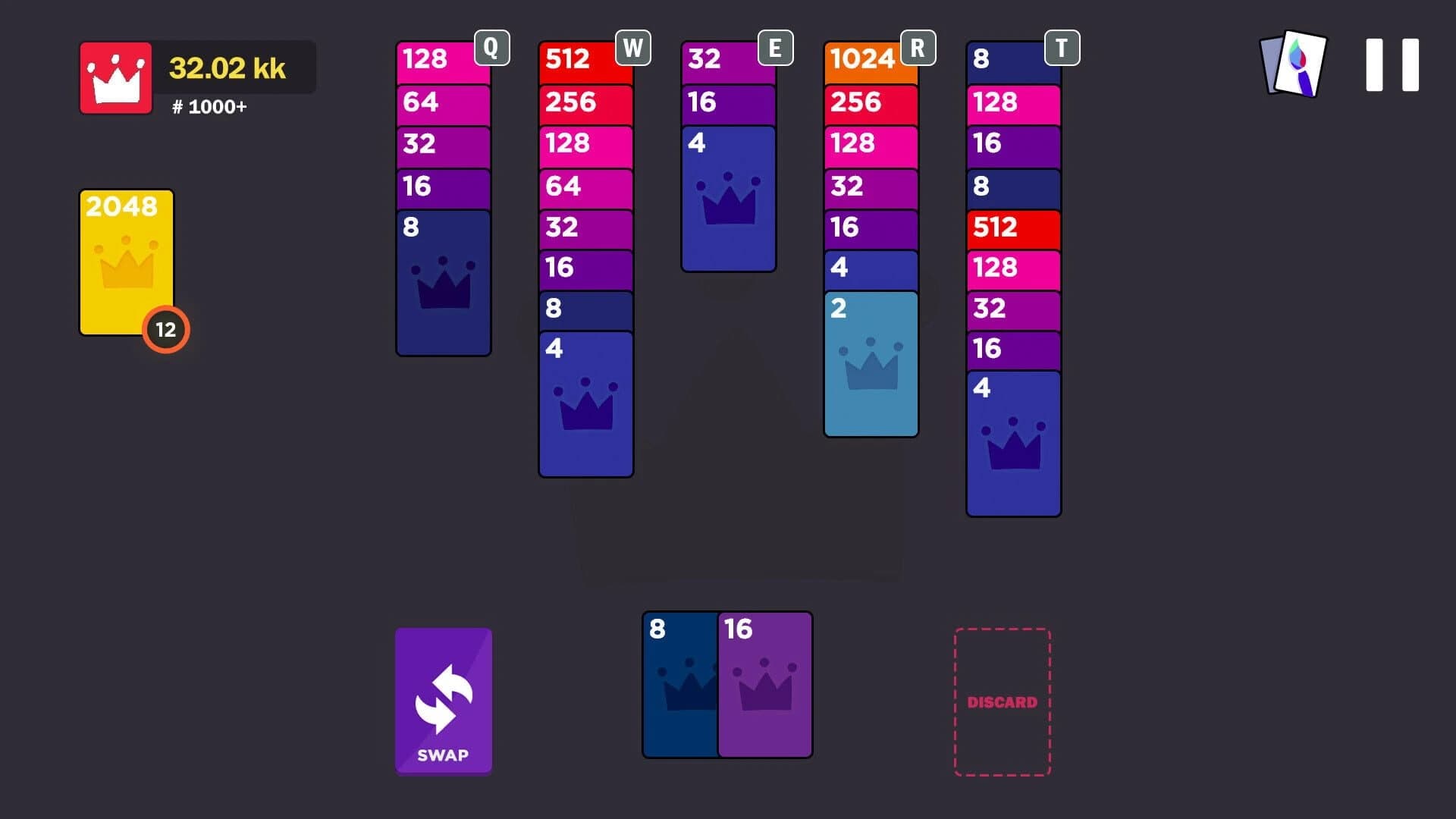 2048 Royal Cards screenshot 1