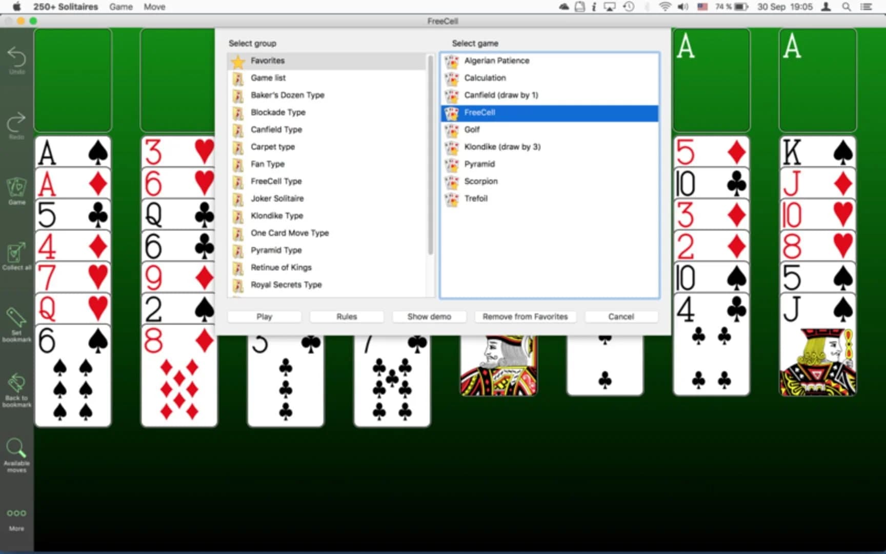 250+ Solitaires screenshot 1