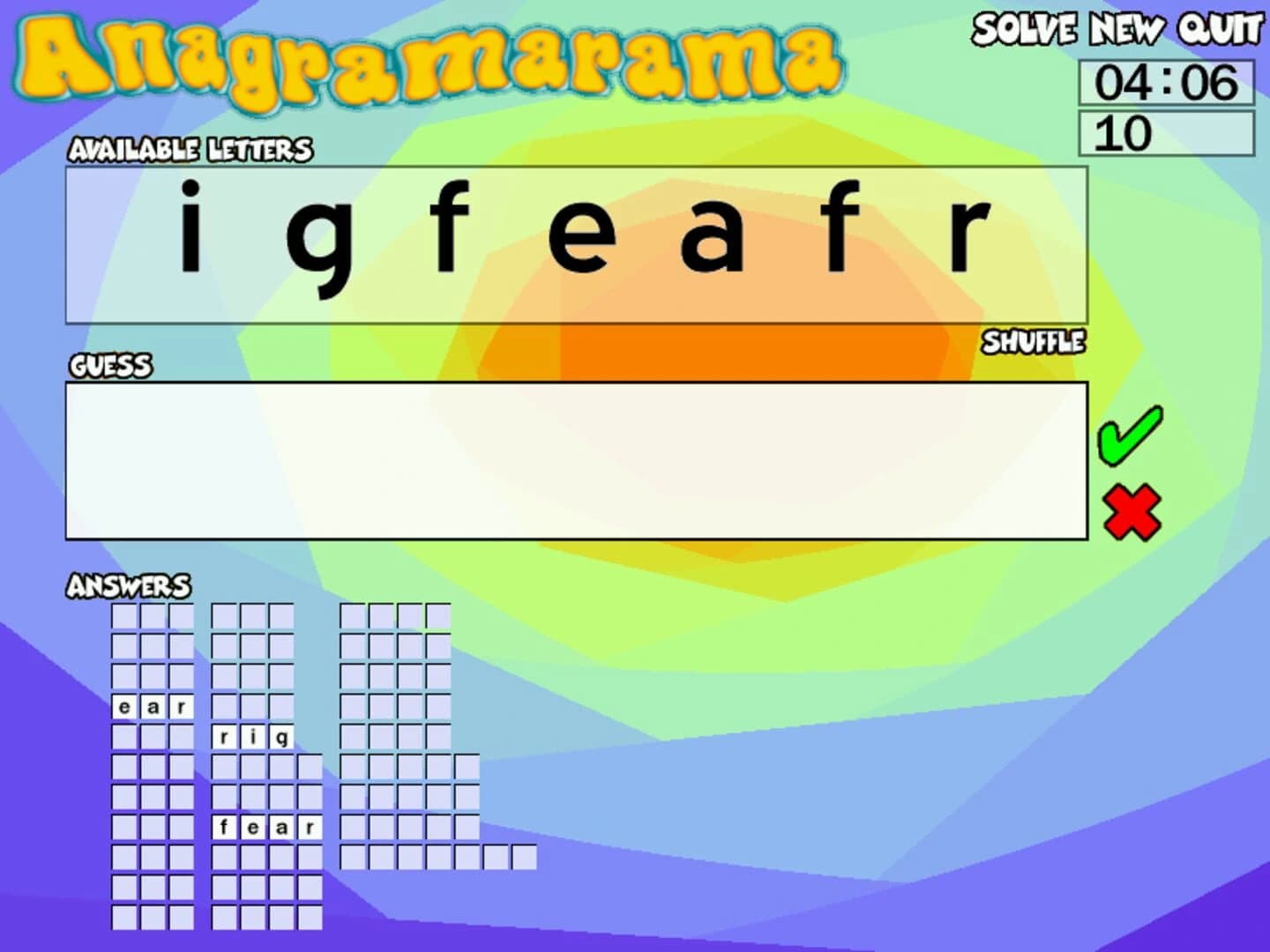 Anagramarama screenshot 1