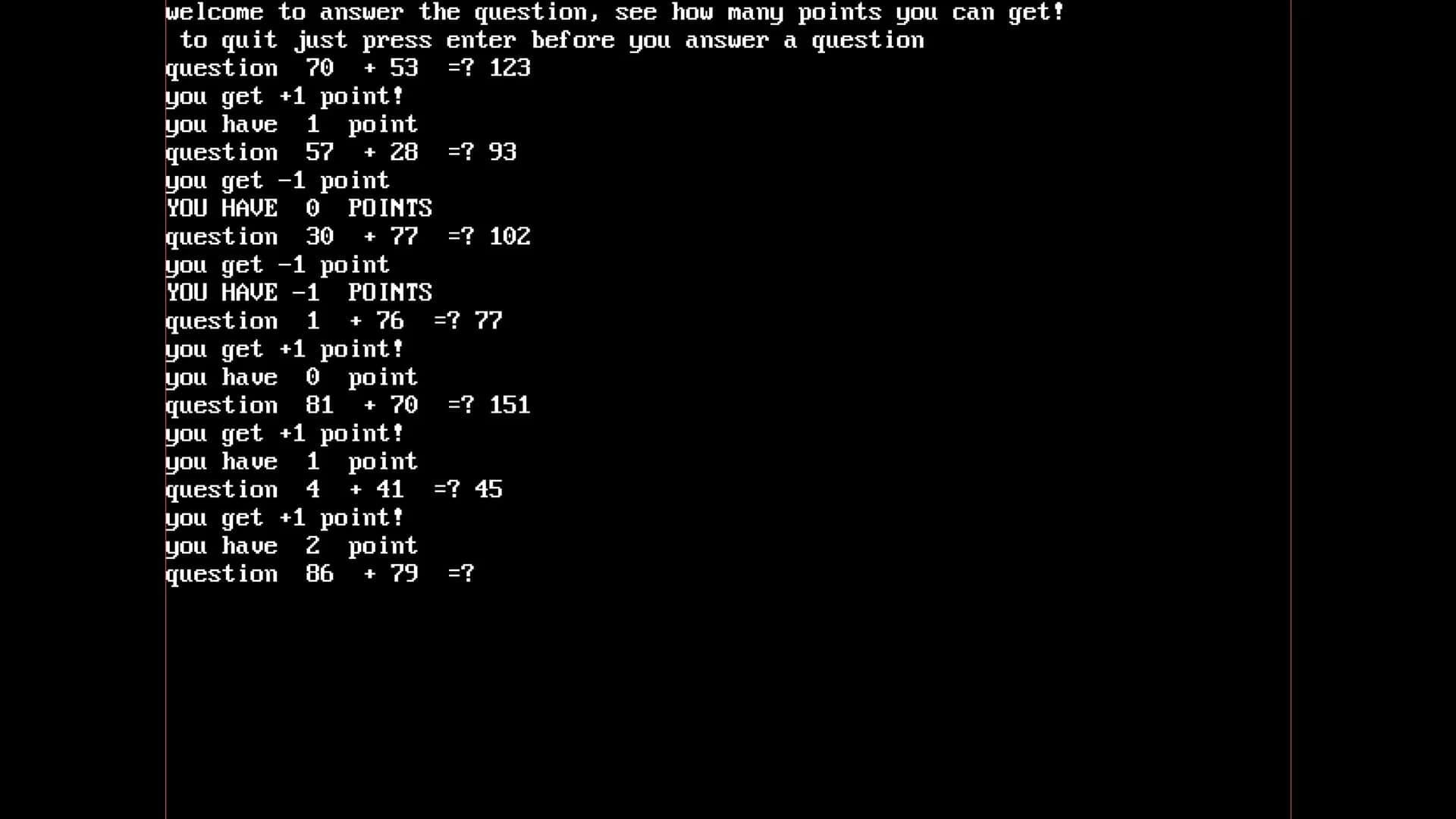 Answer the Question screenshot 3