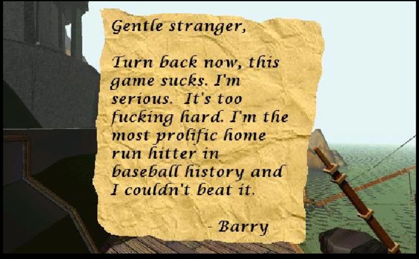 Barry Bonds enter the world of Myst screenshot 1