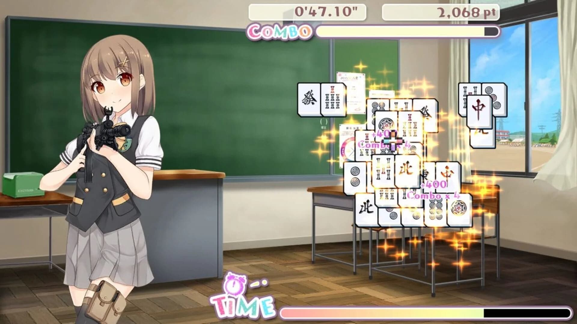 Bishoujo Battle Mahjong Solitaire screenshot 1