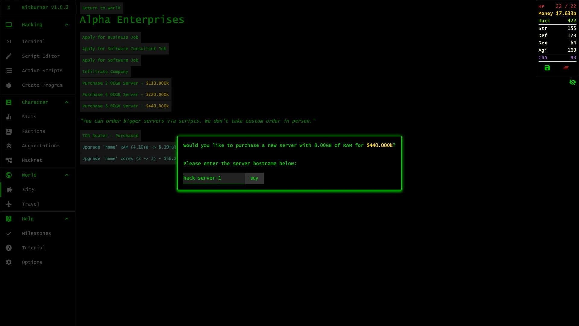Bitburner screenshot 4