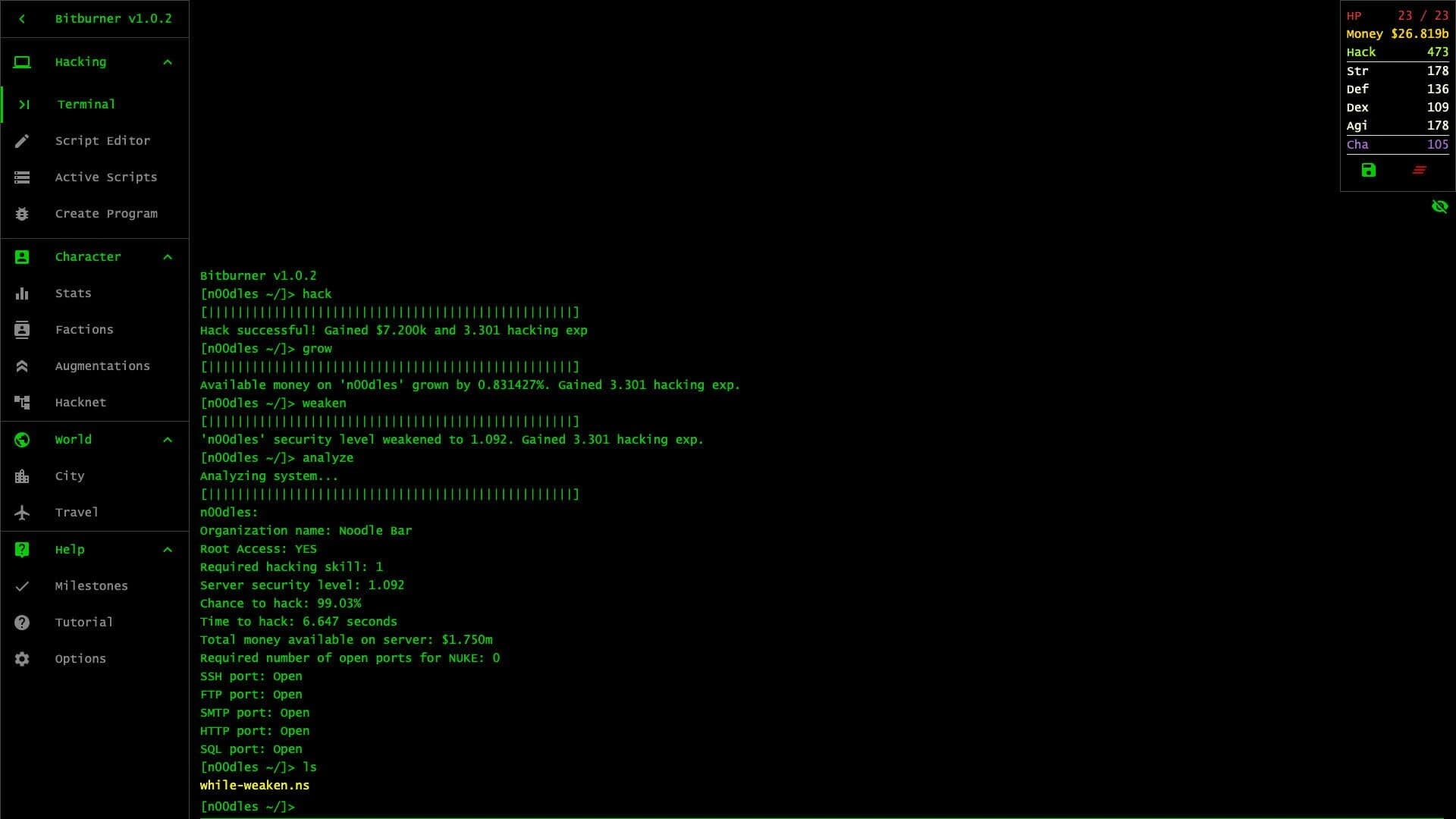 Bitburner screenshot 3