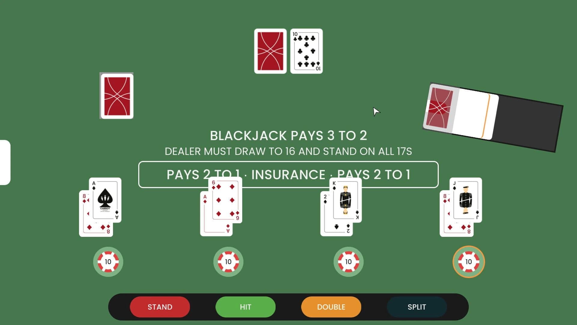 Blackjack at Carrot screenshot 1