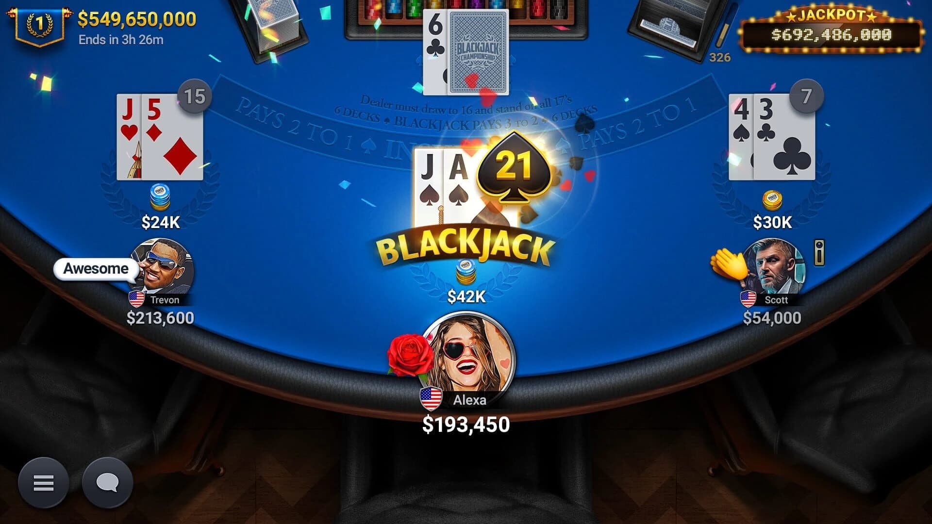 Blackjack Championship screenshot 1
