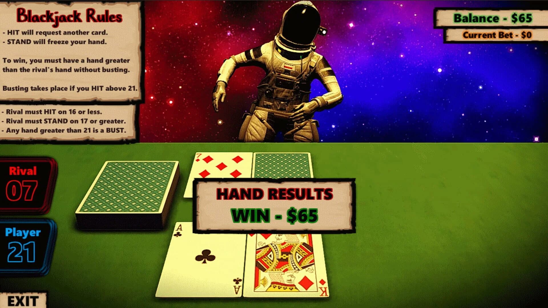 Blackjack In Space screenshot 3