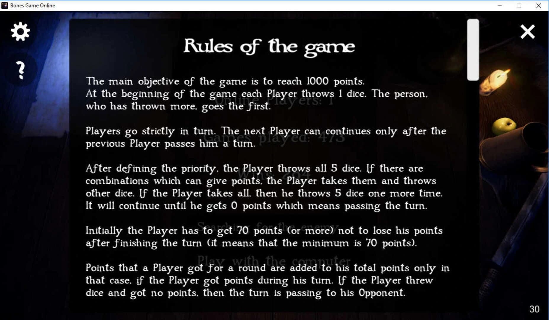 Bones game online screenshot 4