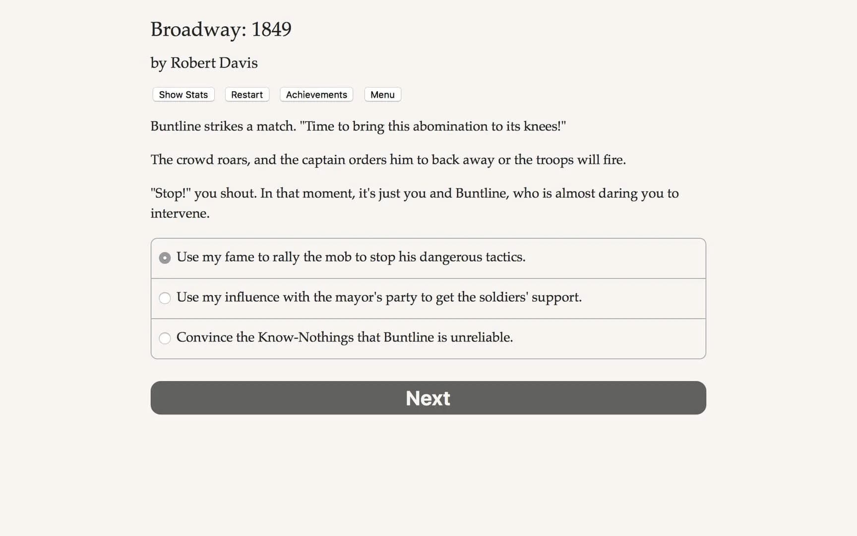 Broadway: 1849 screenshot 2