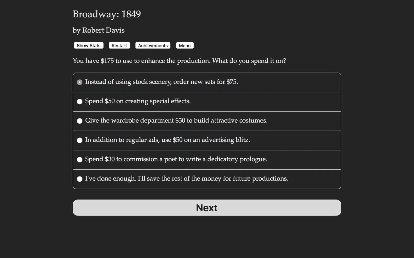 Broadway: 1849 screenshot 1