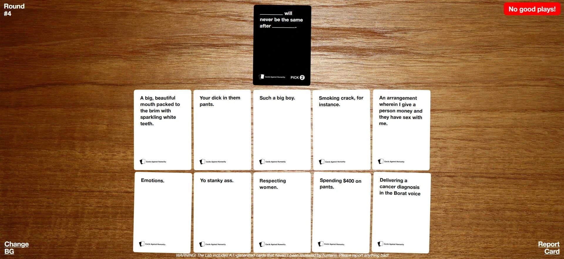Cards Against Humanity Lab screenshot 1