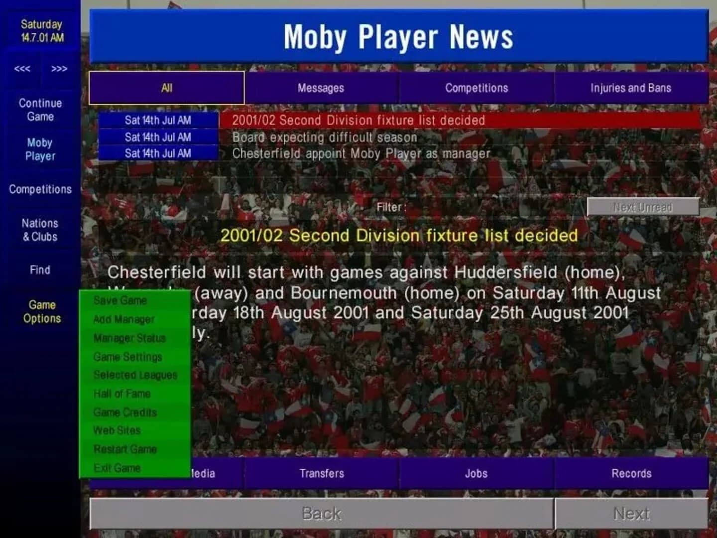 Championship Manager: Season 01/02 screenshot 3