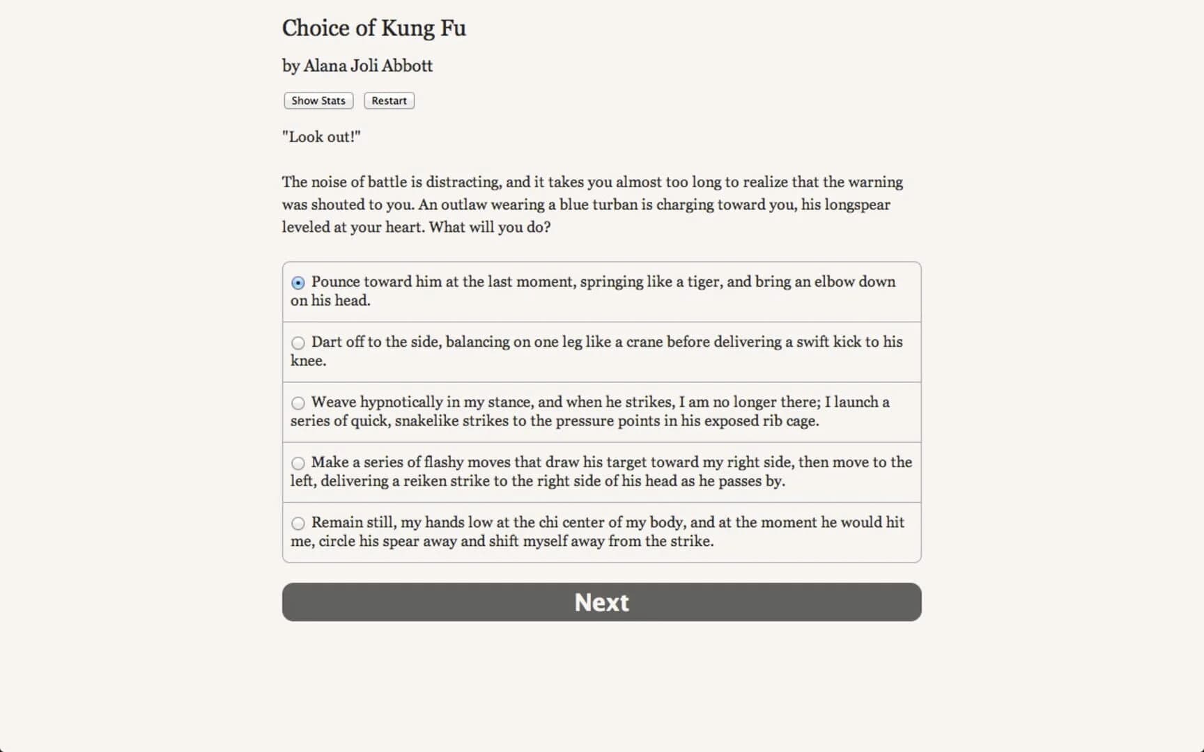 Choice of Kung Fu screenshot 1