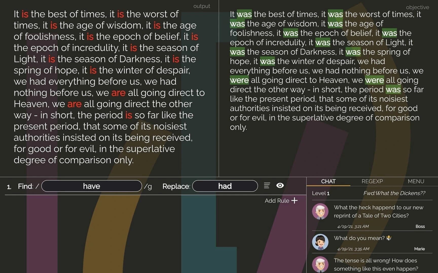 Copy Editor: A RegEx Puzzle screenshot 1