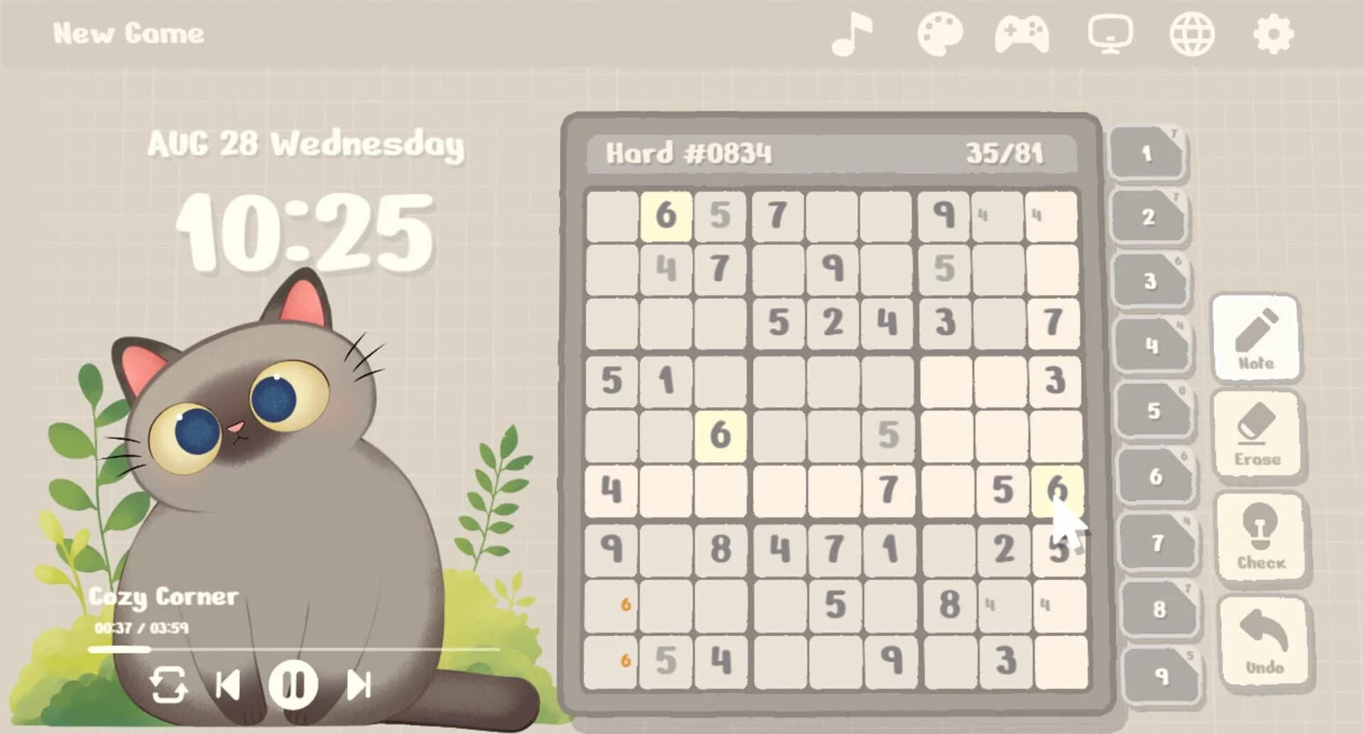 Cozy Sudoku screenshot 2