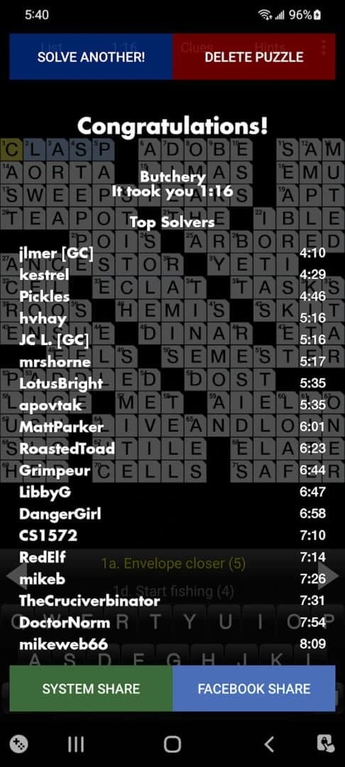Crosswords screenshot 1