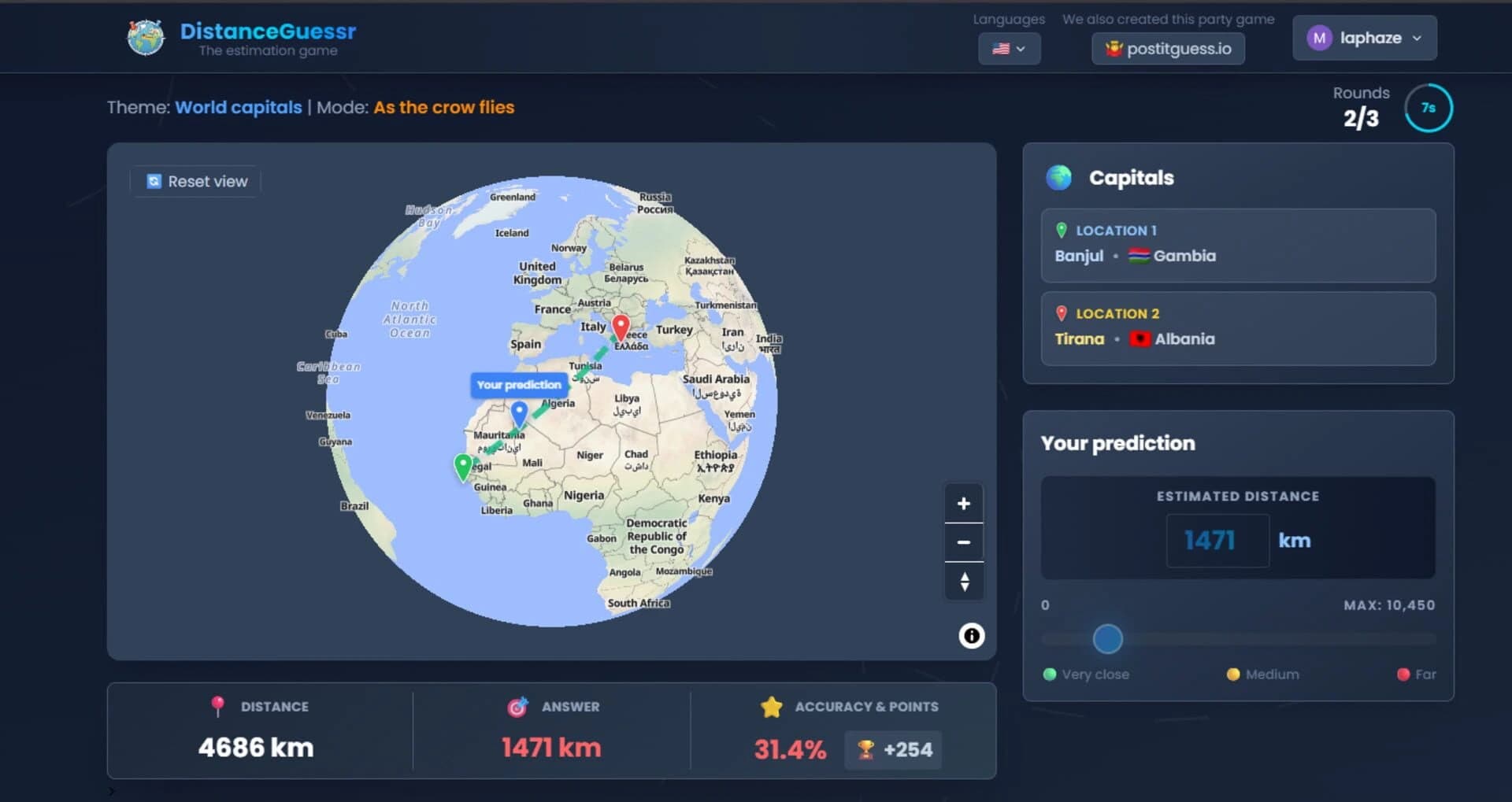 DistanceGuessr screenshot 1