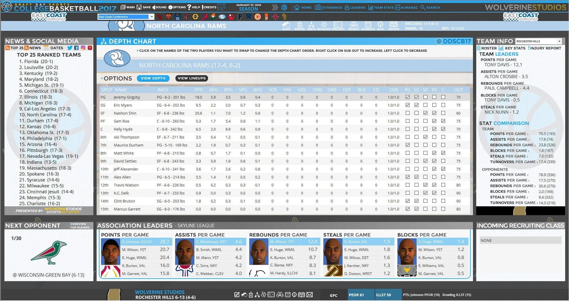 Draft Day Sports: College Basketball 2017 screenshot 3
