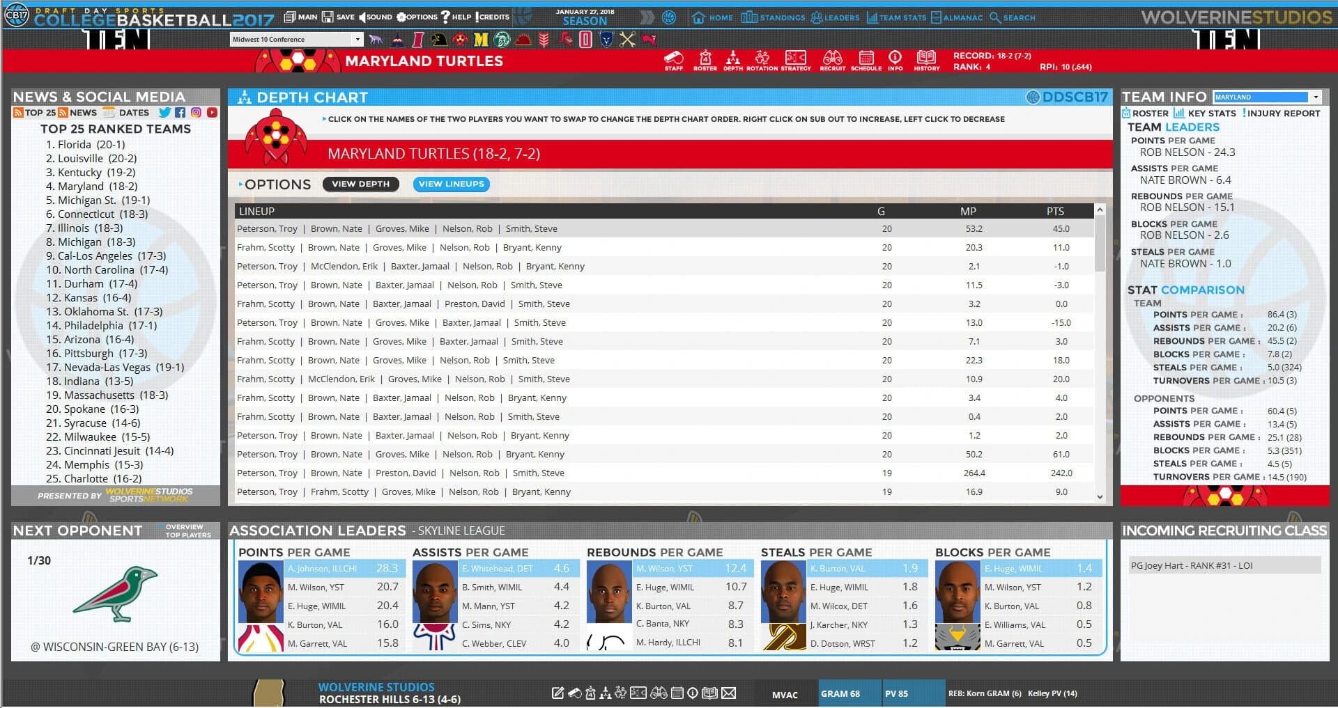 Draft Day Sports: College Basketball 2017 screenshot 1