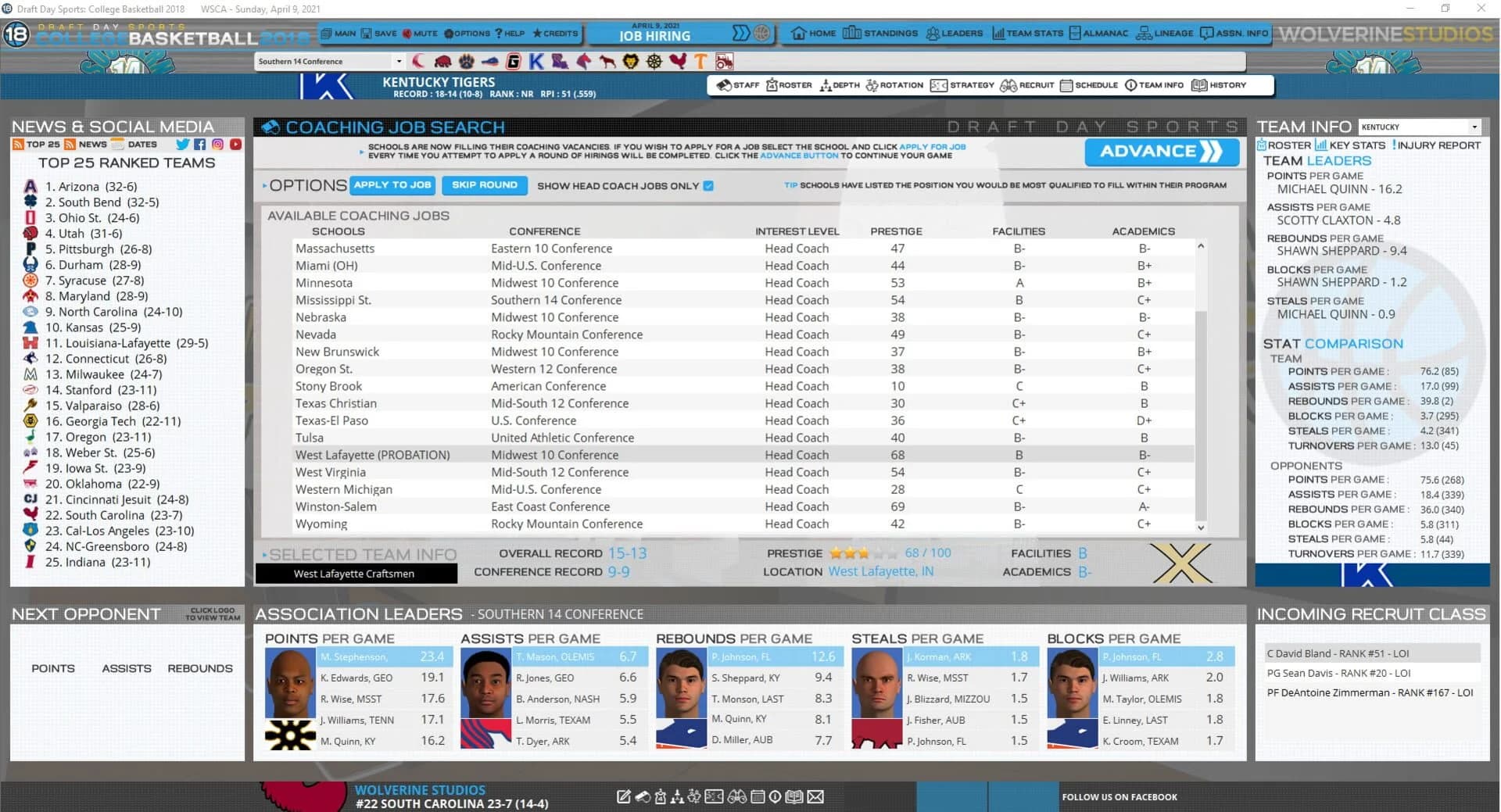 Draft Day Sports: College Basketball 2018 screenshot 4