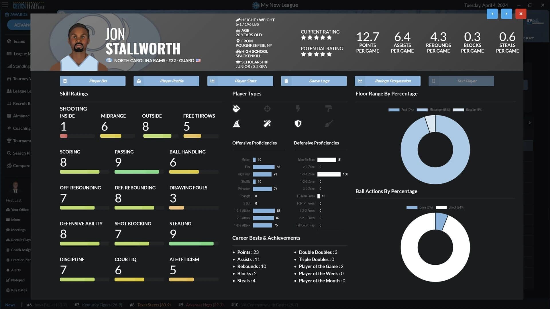 Draft Day Sports: College Basketball 2024 screenshot 2