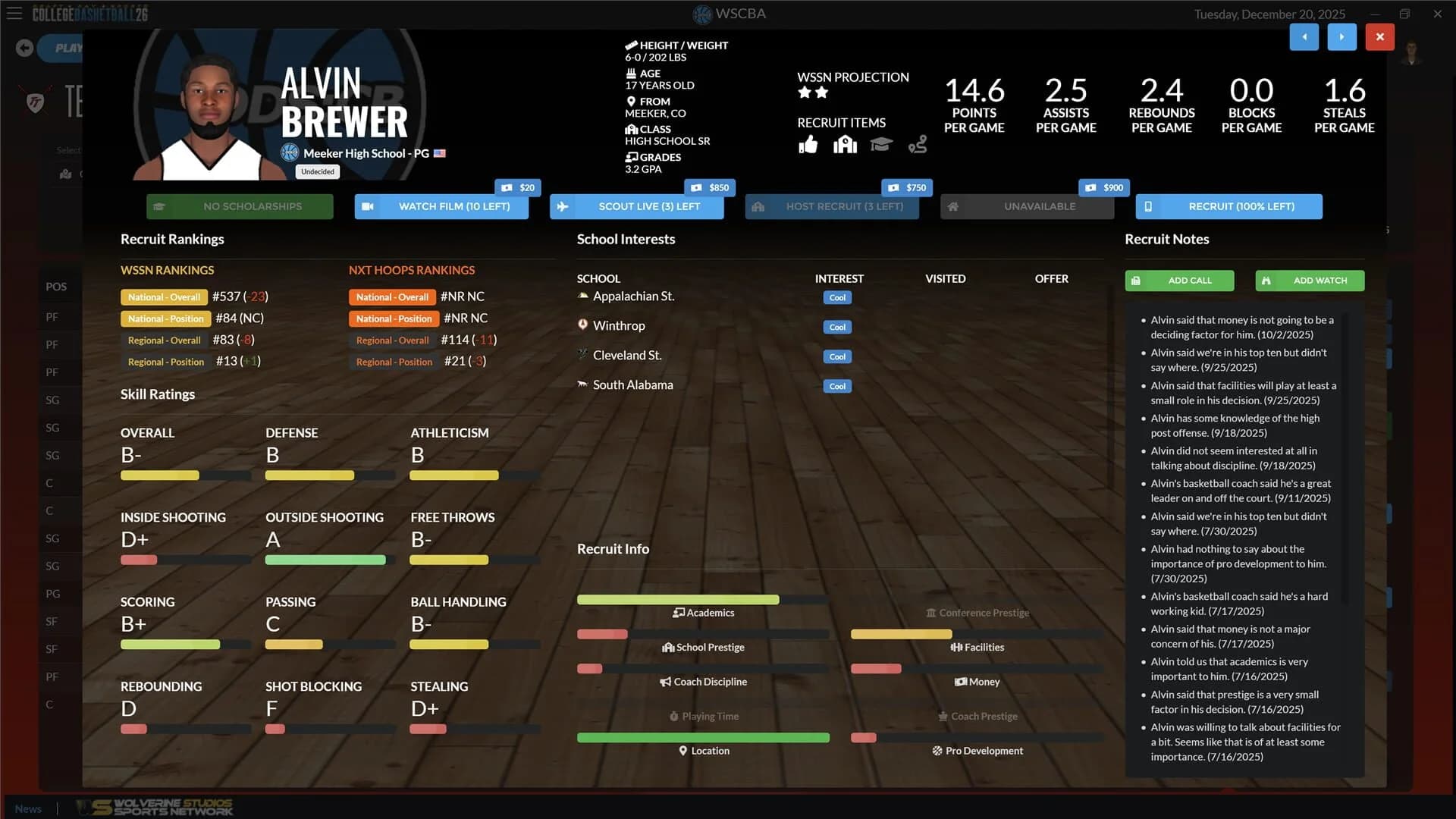 Draft Day Sports: College Basketball 26 screenshot 3