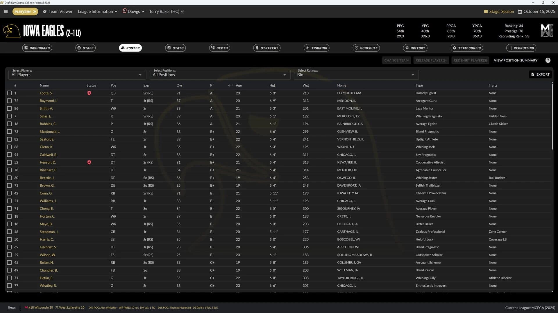Draft Day Sports: College Football 2026 screenshot 1