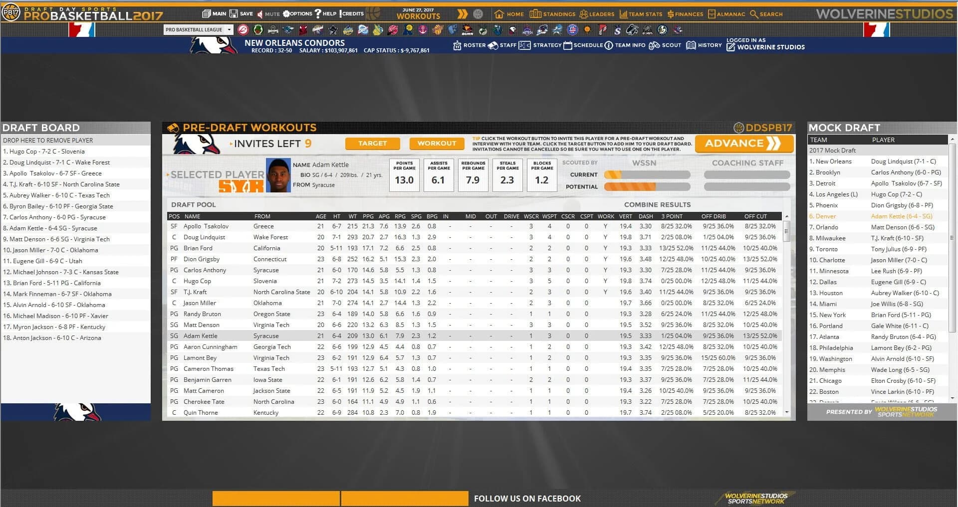 Draft Day Sports: Pro Basketball 2017 screenshot 2