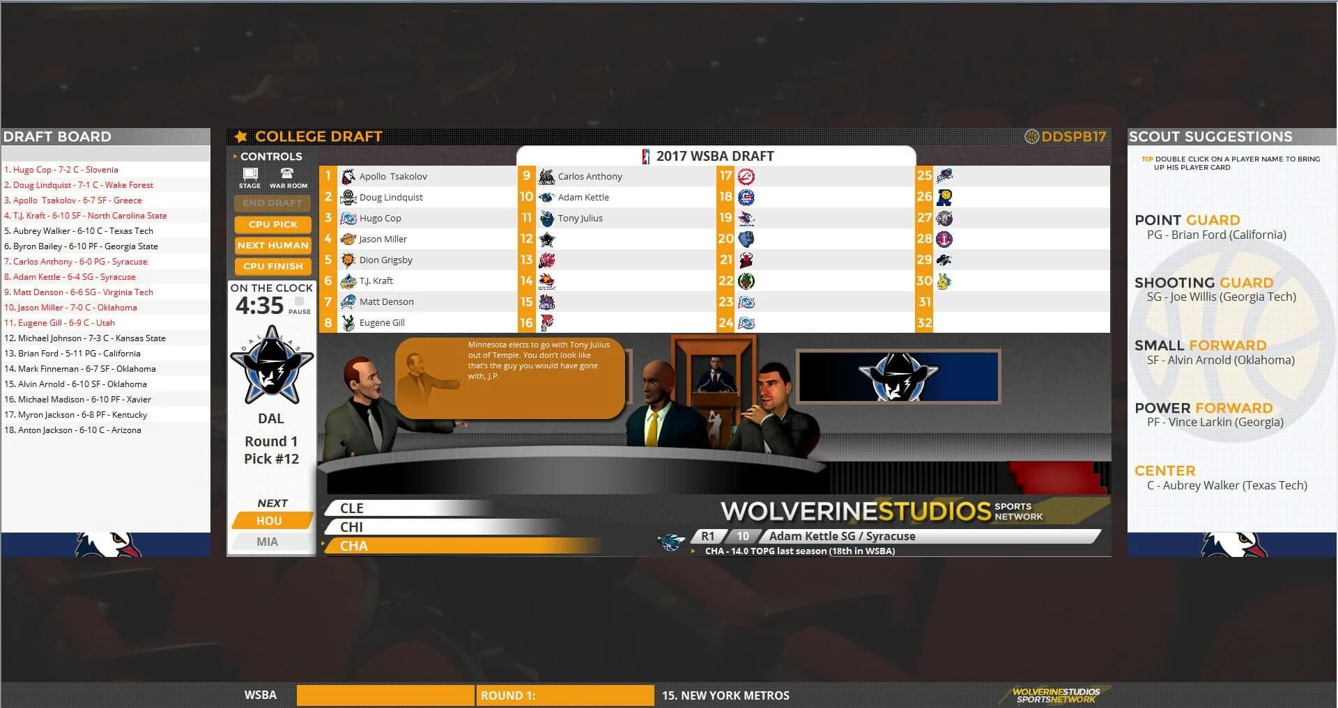 Draft Day Sports: Pro Basketball 2017 screenshot 1