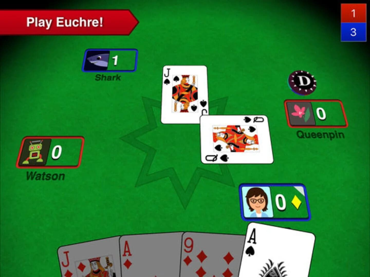 Euchre 3D Pro screenshot 1