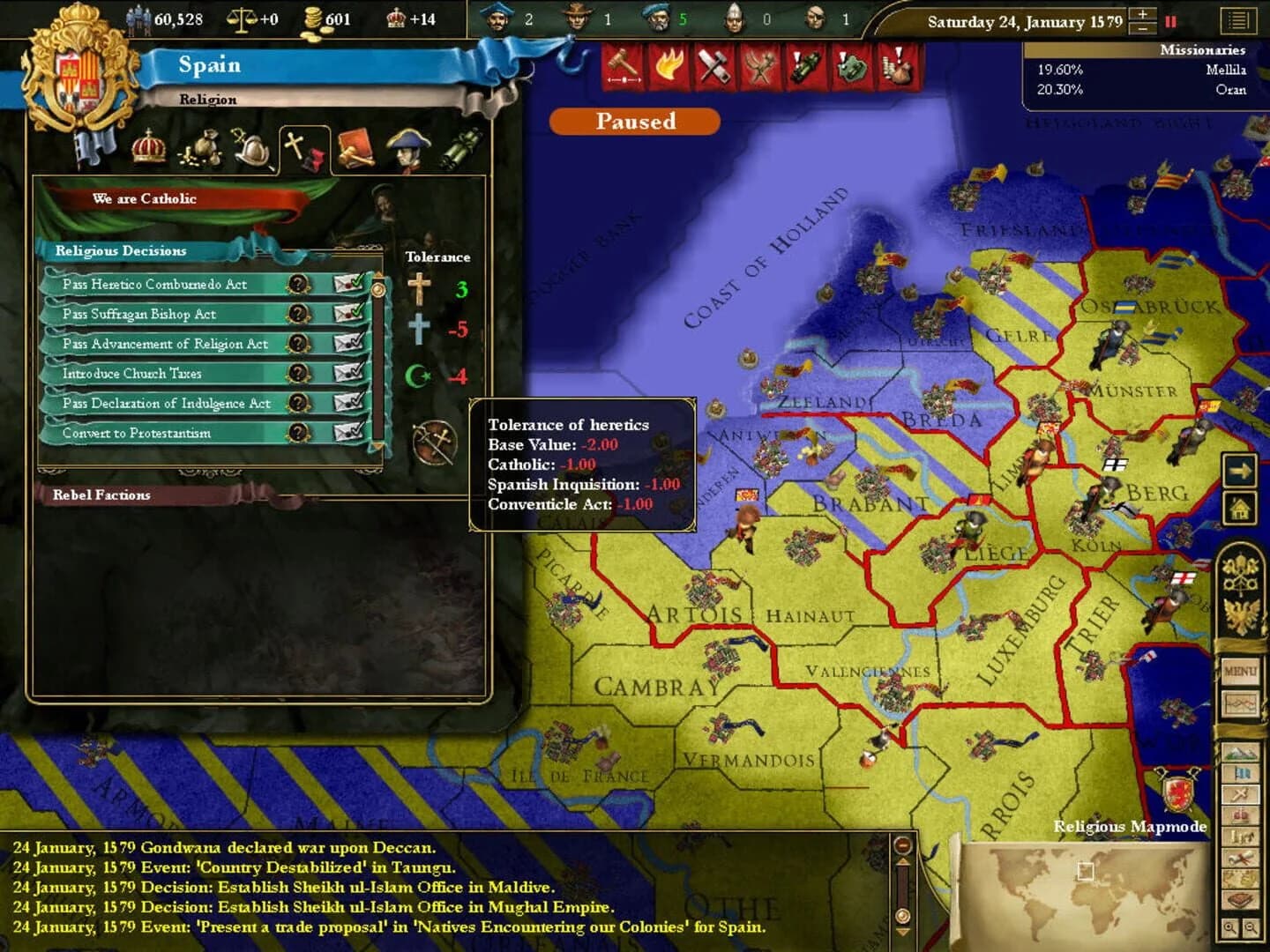 Europa Universalis III: In Nomine screenshot 1