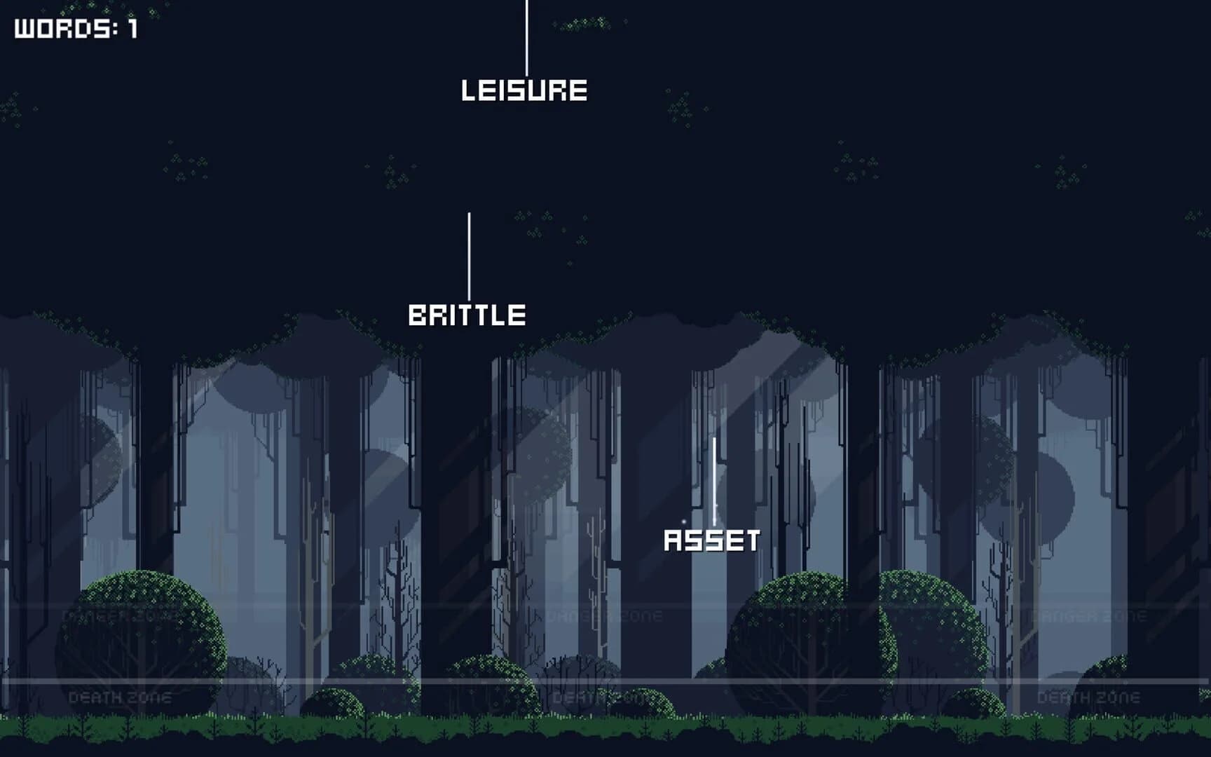Falling words screenshot 1
