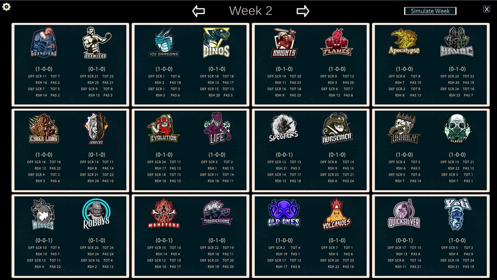 FFFL: Brutalball Manager screenshot 1