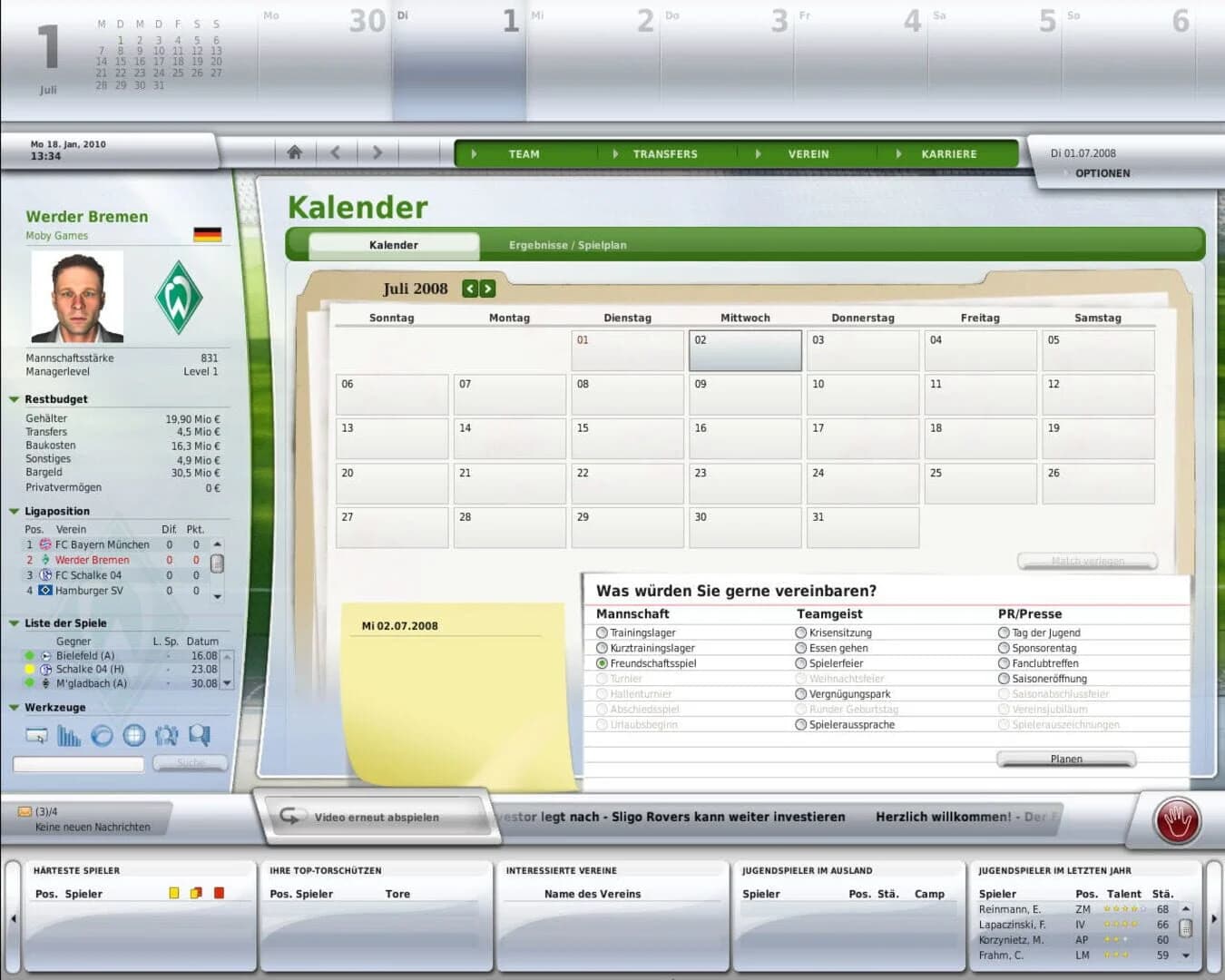 FIFA Manager 09 screenshot 3