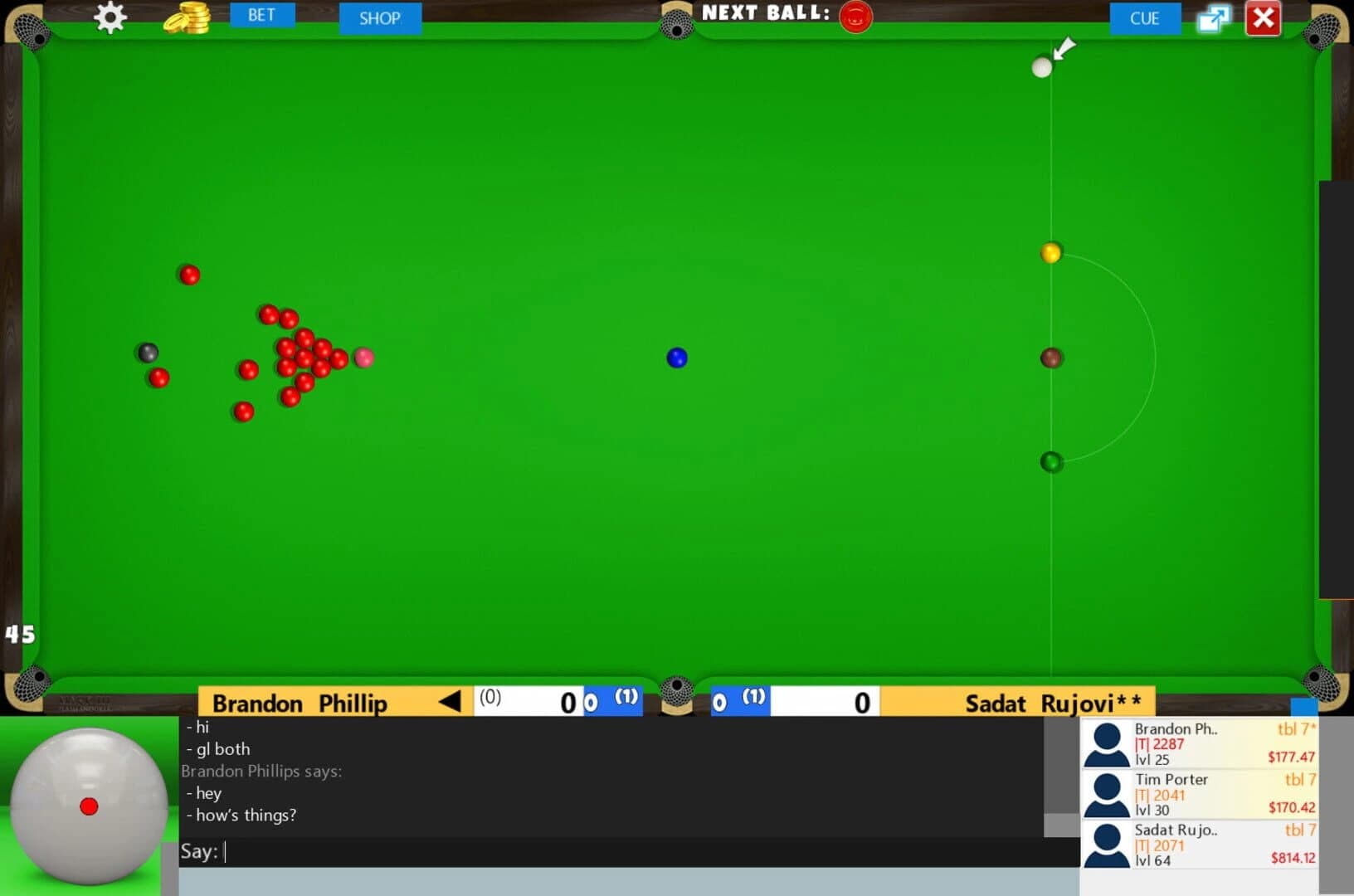 Flash Snooker Game screenshot 2