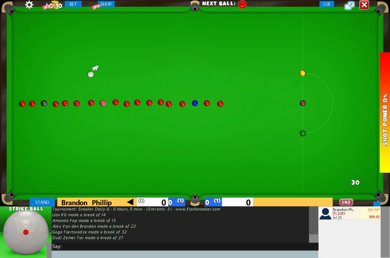 Flash Snooker Game screenshot 3