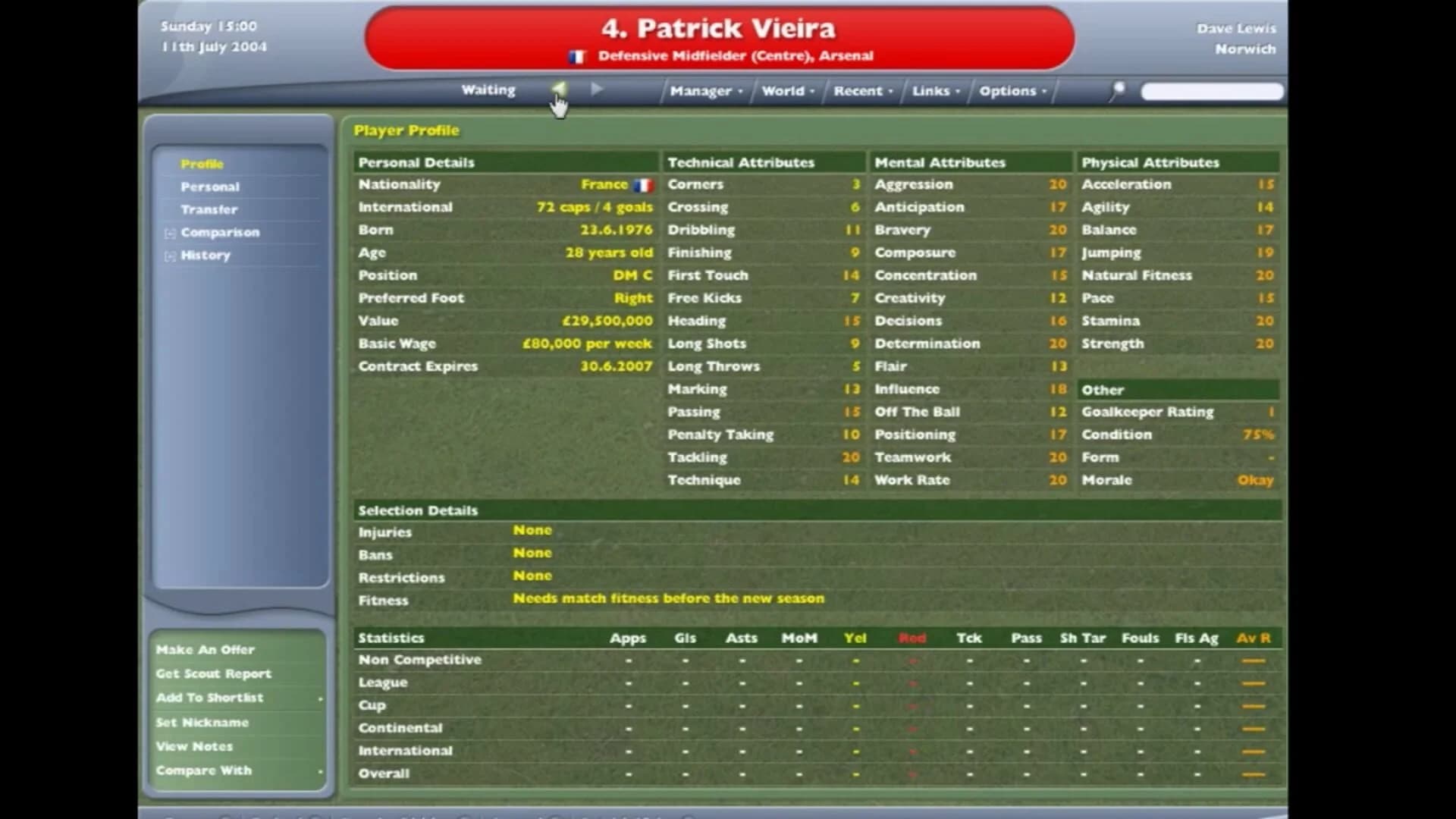 Football Manager 2005 screenshot 1
