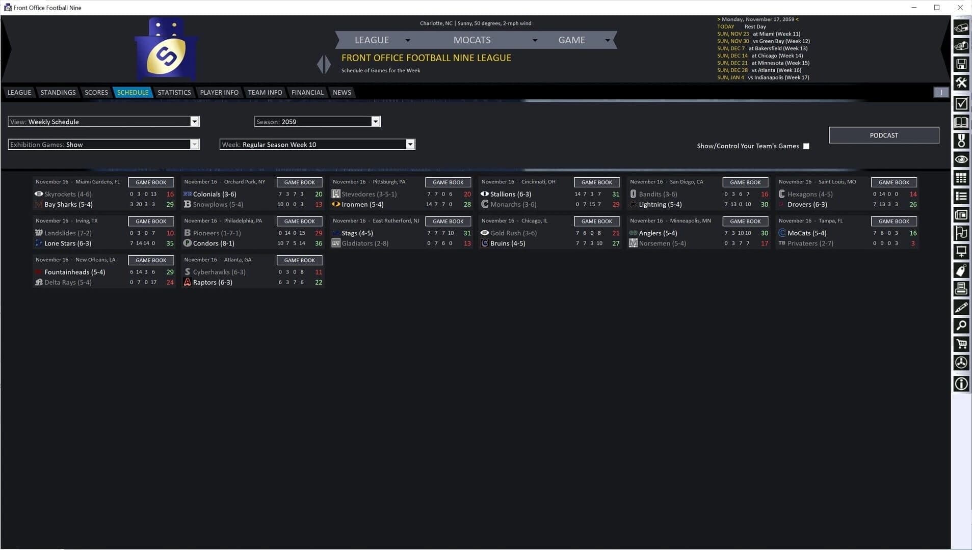Front Office Football Nine screenshot 1