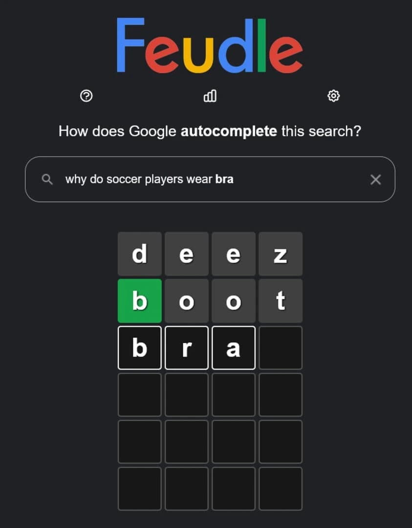 Google Feudle screenshot 1