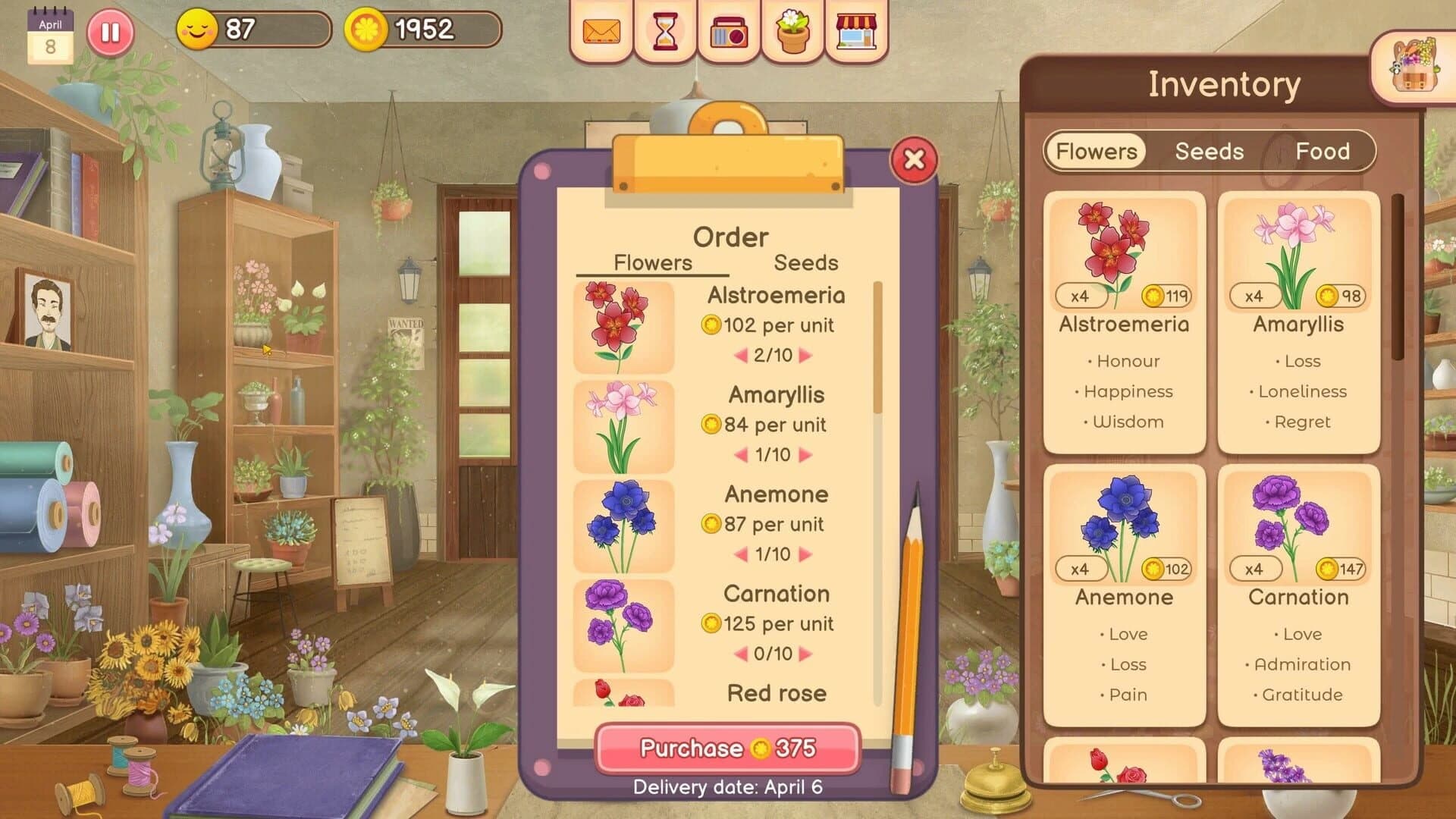 Hanako's flower shop screenshot 1