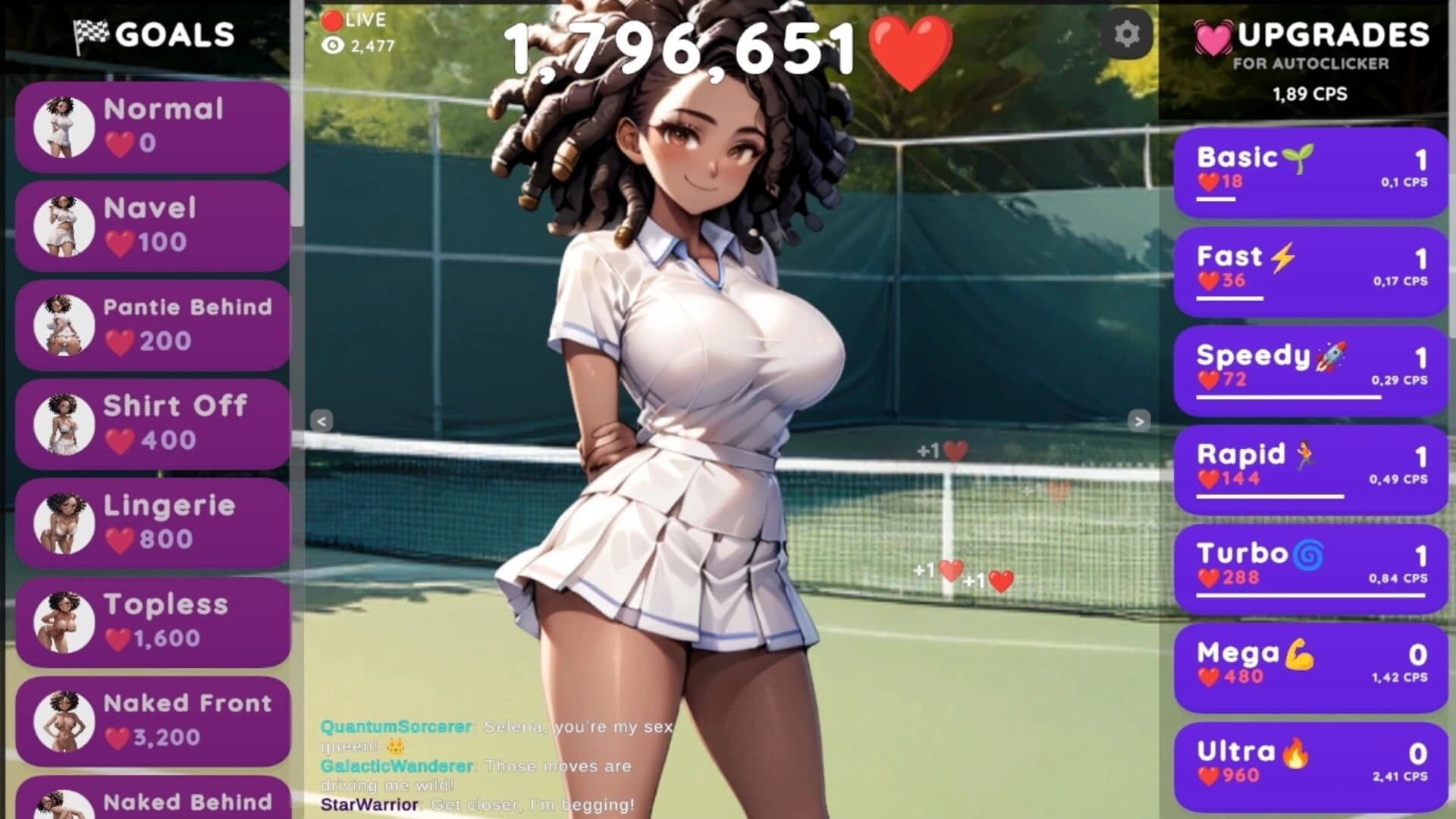 Hentai Clicker: Selena Is Streaming screenshot 1