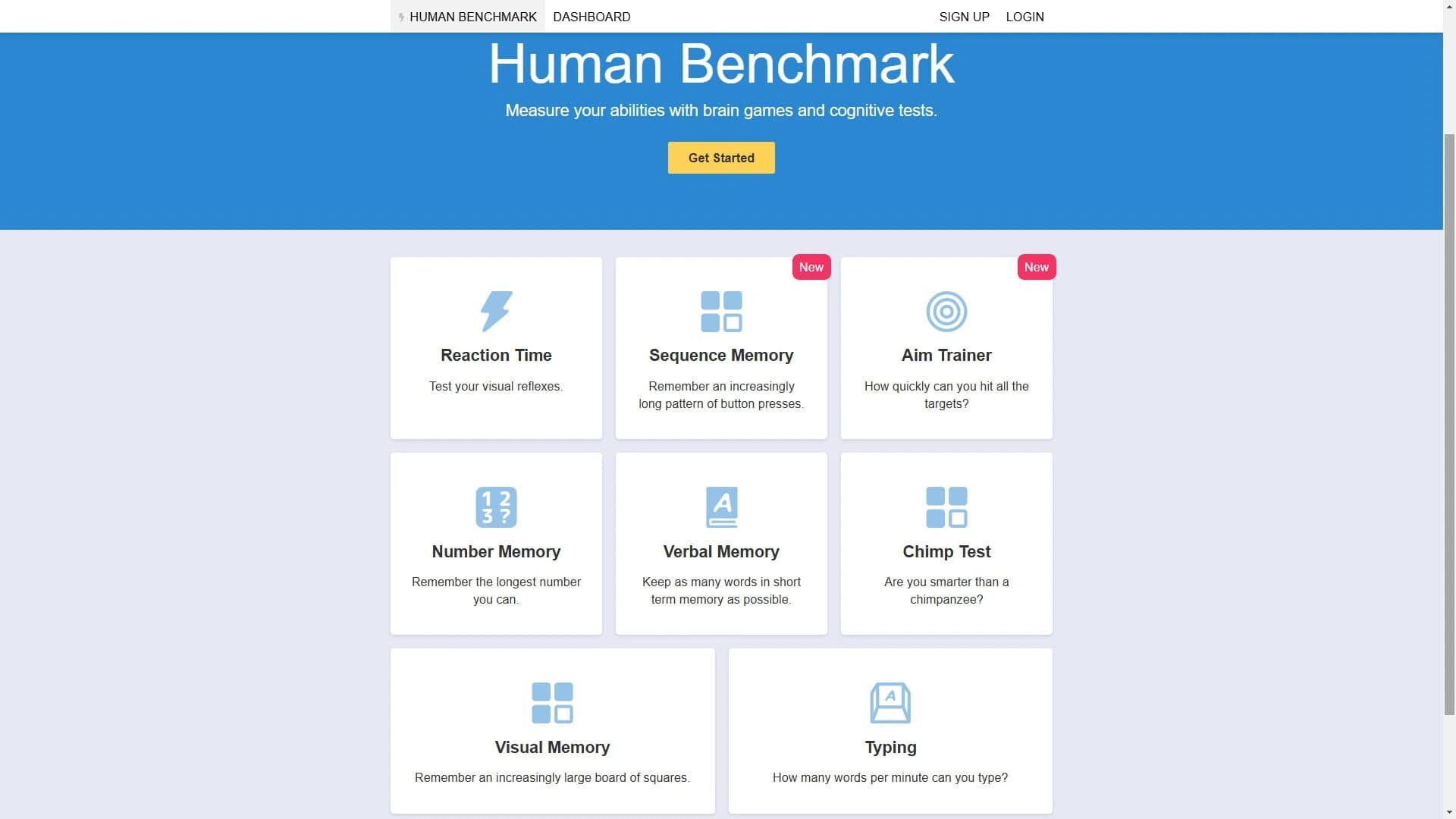 Human Benchmark screenshot 4