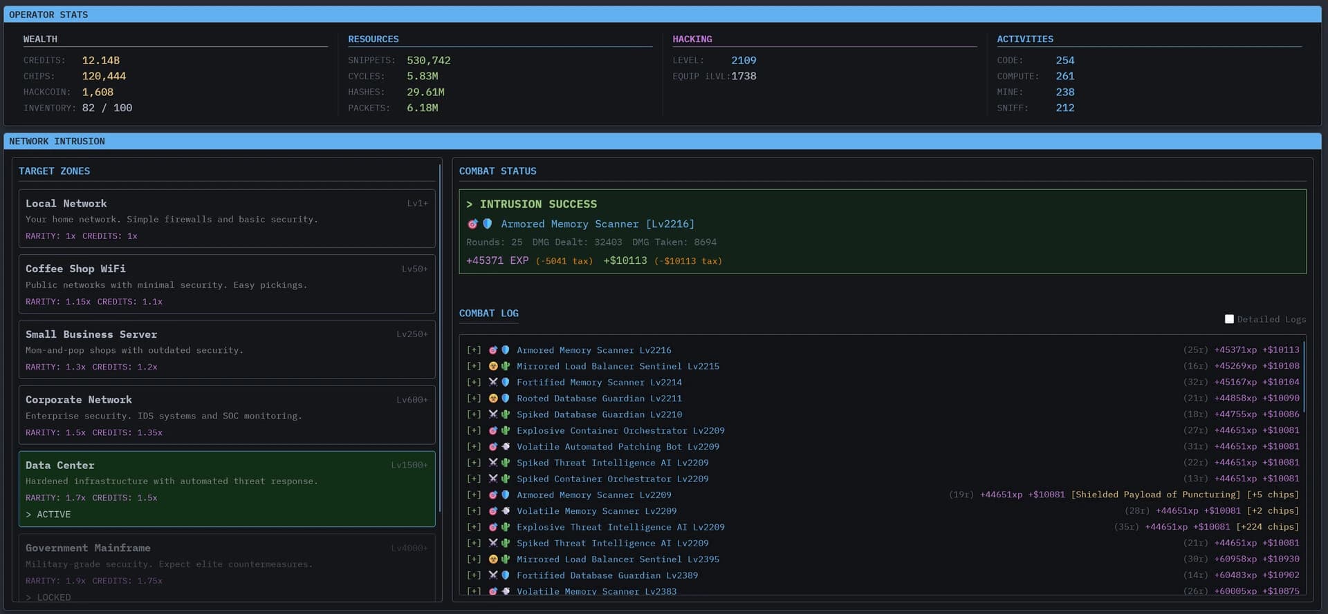 Idle Hacking: An Inaction RPG screenshot 2