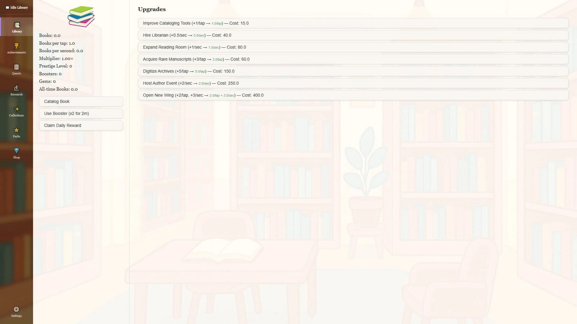 Idle Library screenshot 1